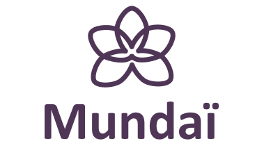 logo Mundaï en forme de fleure de lotus violet